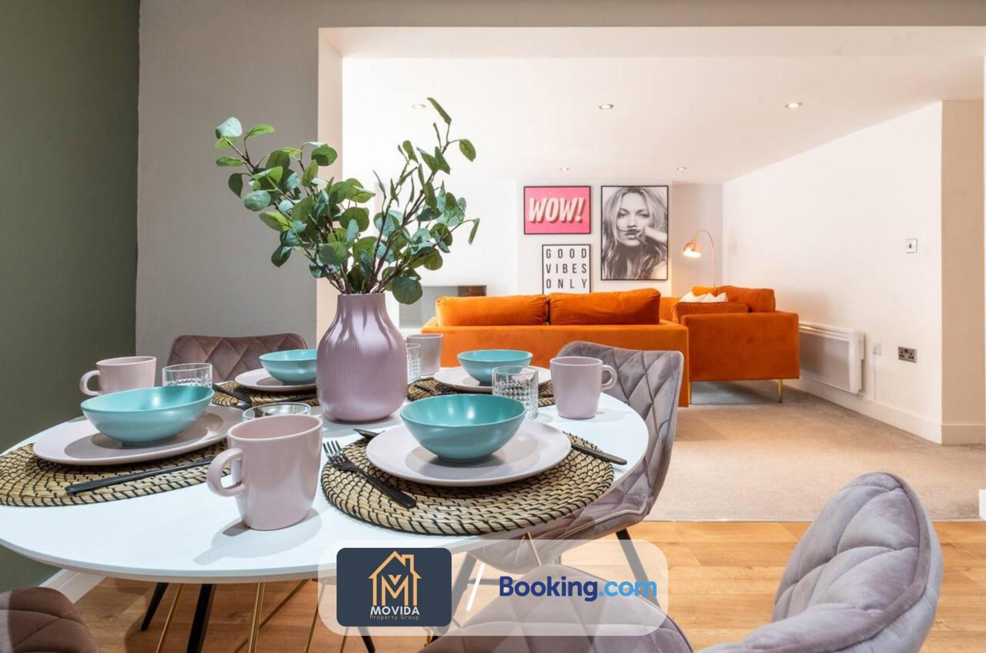Stylish Two Bed Town Centre Apartment By Movida Property Group Short Lets & Serviced Accommodation With Parking Harrogate Exterior foto